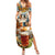 Oktoberfest Summer Maxi Dress with Beer Mug Illustration White Diamond Pattern - Wonder Print Shop