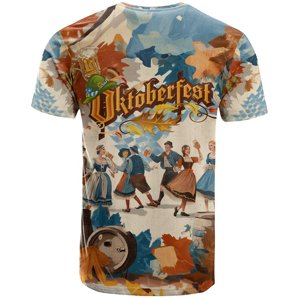 Oktoberfest T Shirt with Beer Mug Illustration White Diamond Pattern - Wonder Print Shop