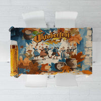 Oktoberfest Tablecloth with Beer Mug Illustration White Diamond Pattern - Wonder Print Shop