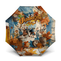 Oktoberfest Umbrella with Beer Mug Illustration White Diamond Pattern - Wonder Print Shop