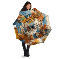Oktoberfest Umbrella with Beer Mug Illustration White Diamond Pattern - Wonder Print Shop
