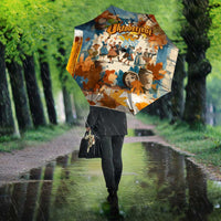 Oktoberfest Umbrella with Beer Mug Illustration White Diamond Pattern - Wonder Print Shop