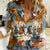 Oktoberfest Women Casual Shirt with Beer Mug Illustration White Diamond Pattern - Wonder Print Shop