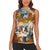 Oktoberfest Women Sleeveless Polo Shirt with Beer Mug Illustration White Diamond Pattern - Wonder Print Shop