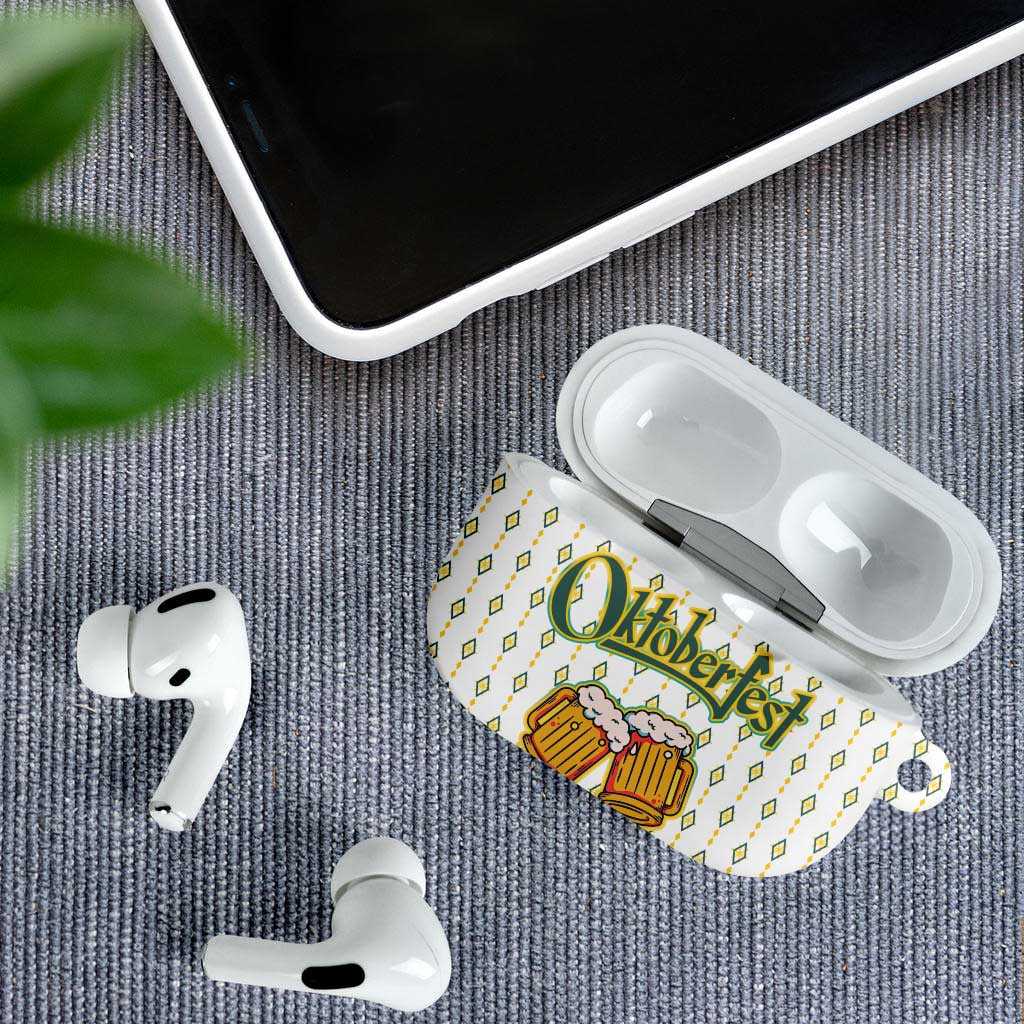 Oktoberfest AirPods Case with Oktoberfest Beer Mug Illustration White Diamond - Wonder Print Shop