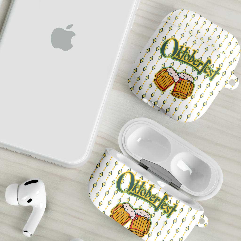 Oktoberfest AirPods Case with Oktoberfest Beer Mug Illustration White Diamond - Wonder Print Shop