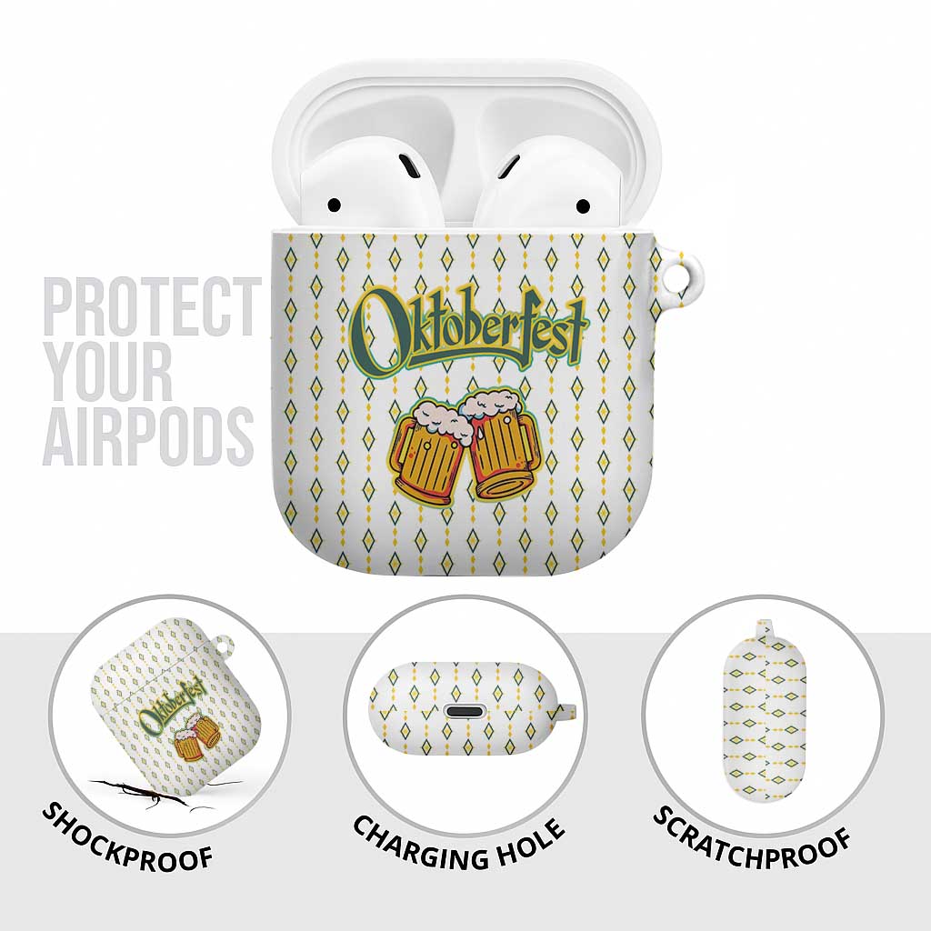 Oktoberfest AirPods Case with Oktoberfest Beer Mug Illustration White Diamond - Wonder Print Shop