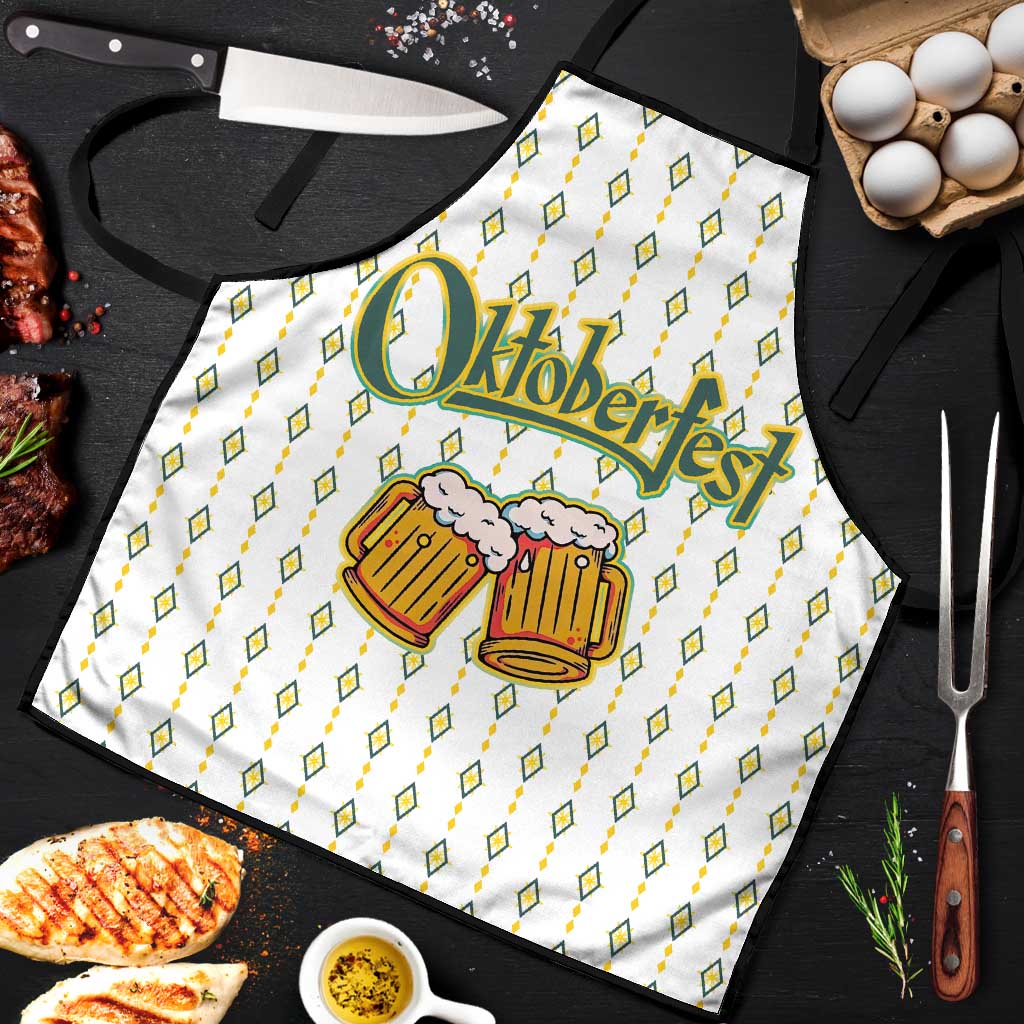 Oktoberfest Apron with Oktoberfest Beer Mug Illustration White Diamond - Wonder Print Shop