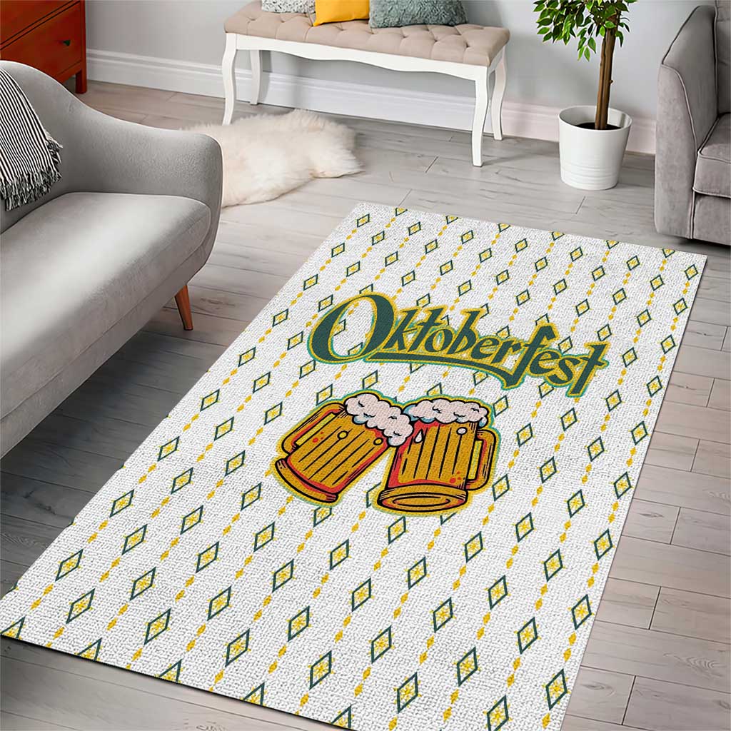 Oktoberfest Area Rug with Oktoberfest Beer Mug Illustration White Diamond - Wonder Print Shop