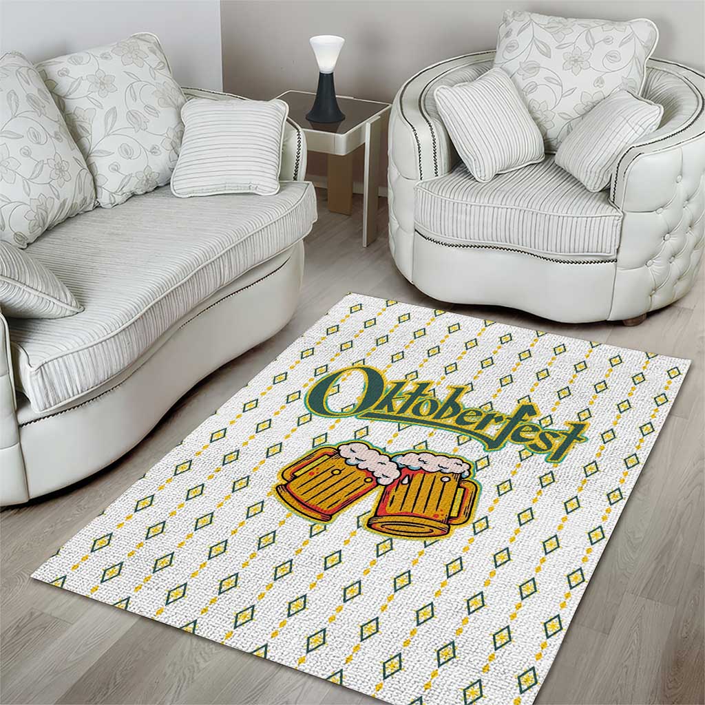Oktoberfest Area Rug with Oktoberfest Beer Mug Illustration White Diamond - Wonder Print Shop