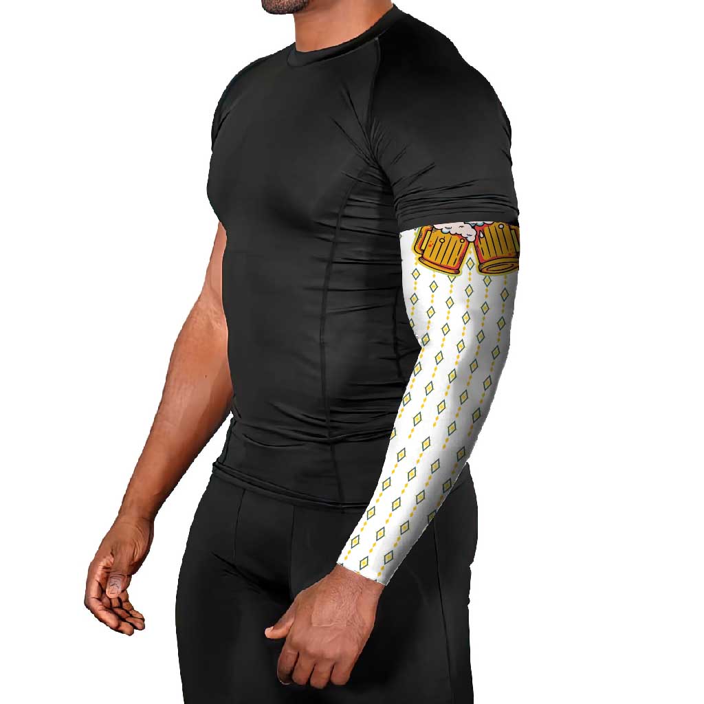 Oktoberfest Arm Sleeves with Oktoberfest Beer Mug Illustration White Diamond - Wonder Print Shop