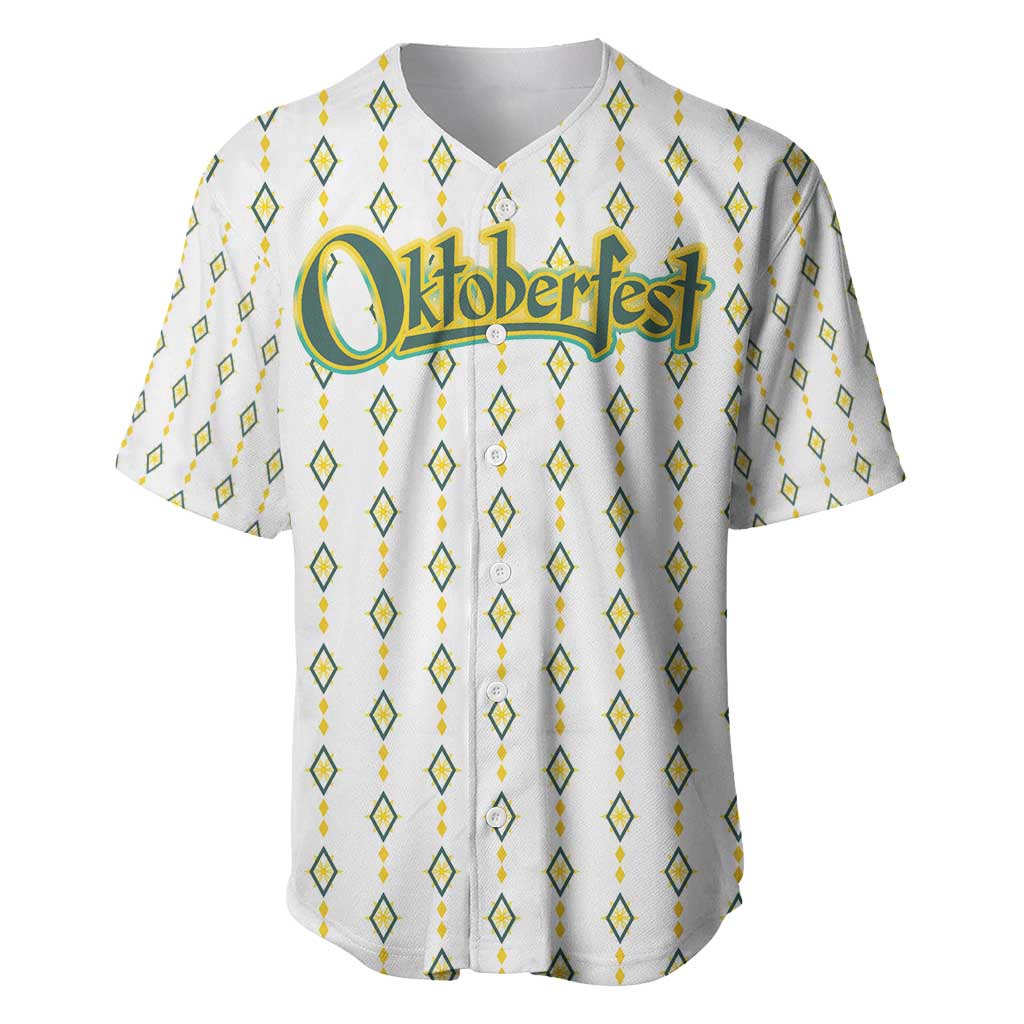 Oktoberfest Baseball Jersey with Oktoberfest Beer Mug Illustration White Diamond - Wonder Print Shop