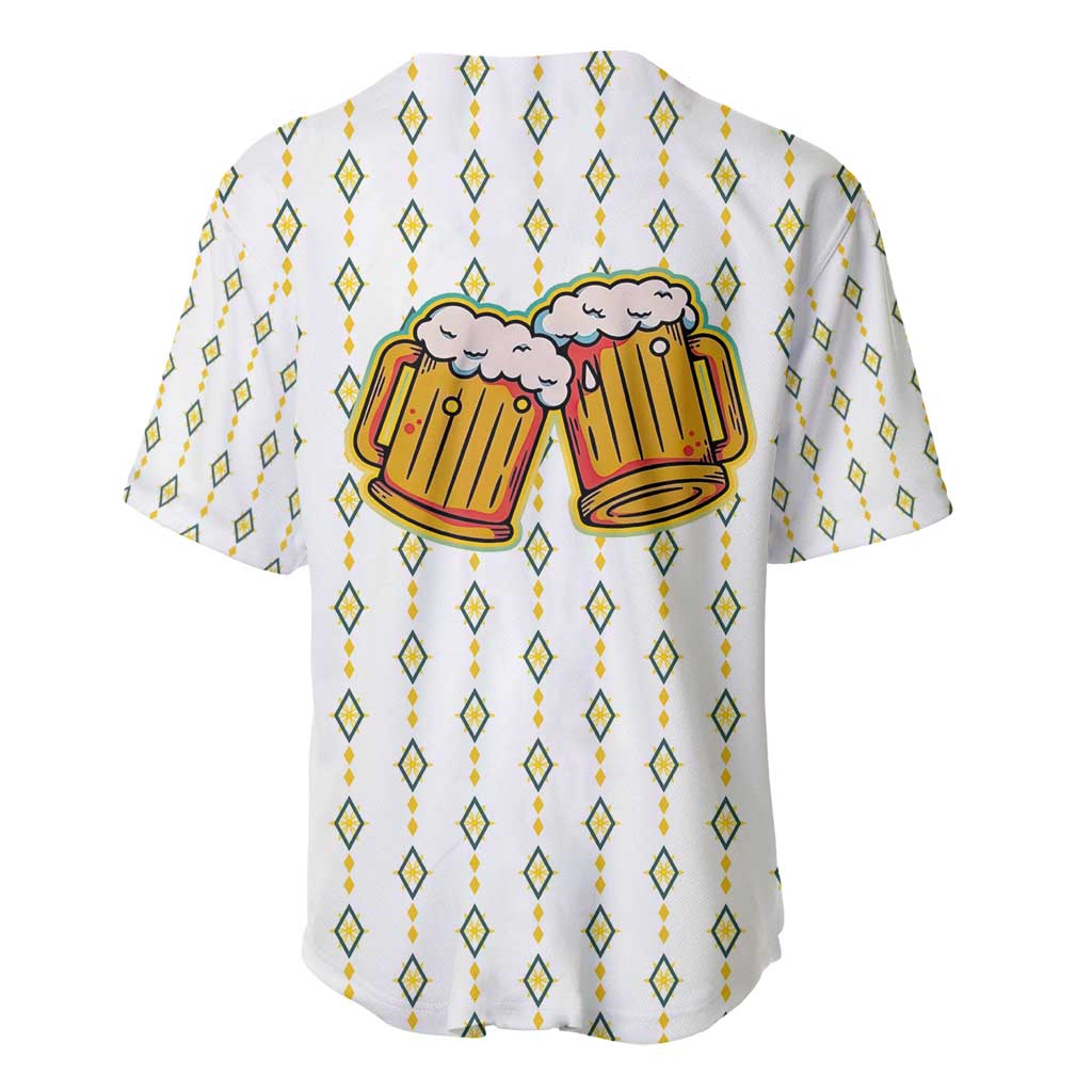 Oktoberfest Baseball Jersey with Oktoberfest Beer Mug Illustration White Diamond - Wonder Print Shop