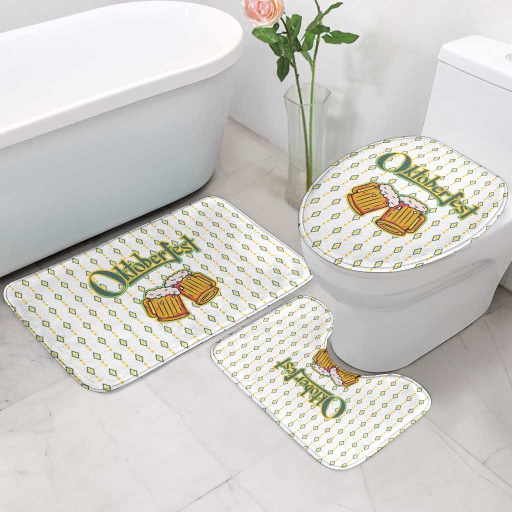 Oktoberfest Bathroom Set with Oktoberfest Beer Mug Illustration White Diamond - Wonder Print Shop