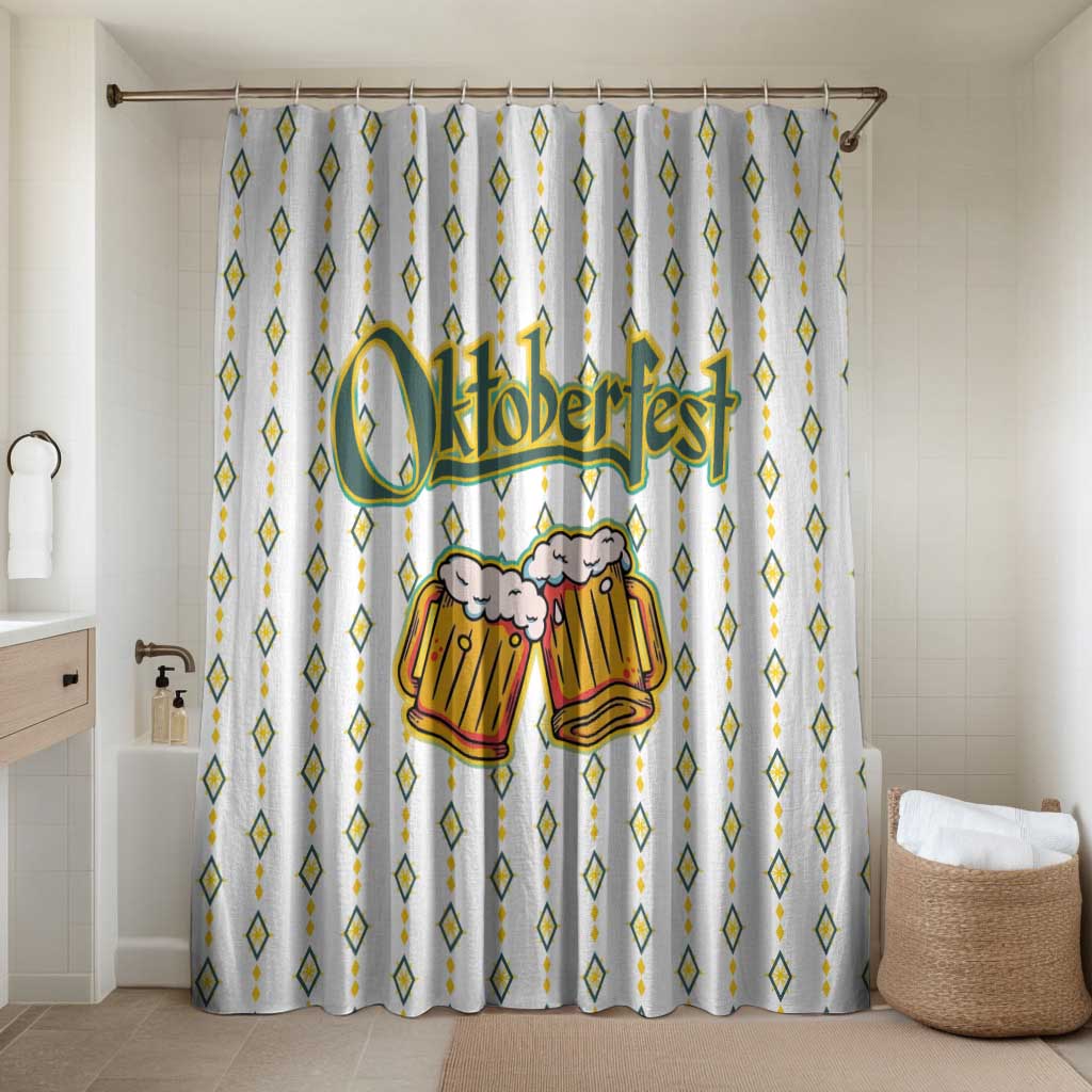 Oktoberfest Bathroom Set with Oktoberfest Beer Mug Illustration White Diamond - Wonder Print Shop