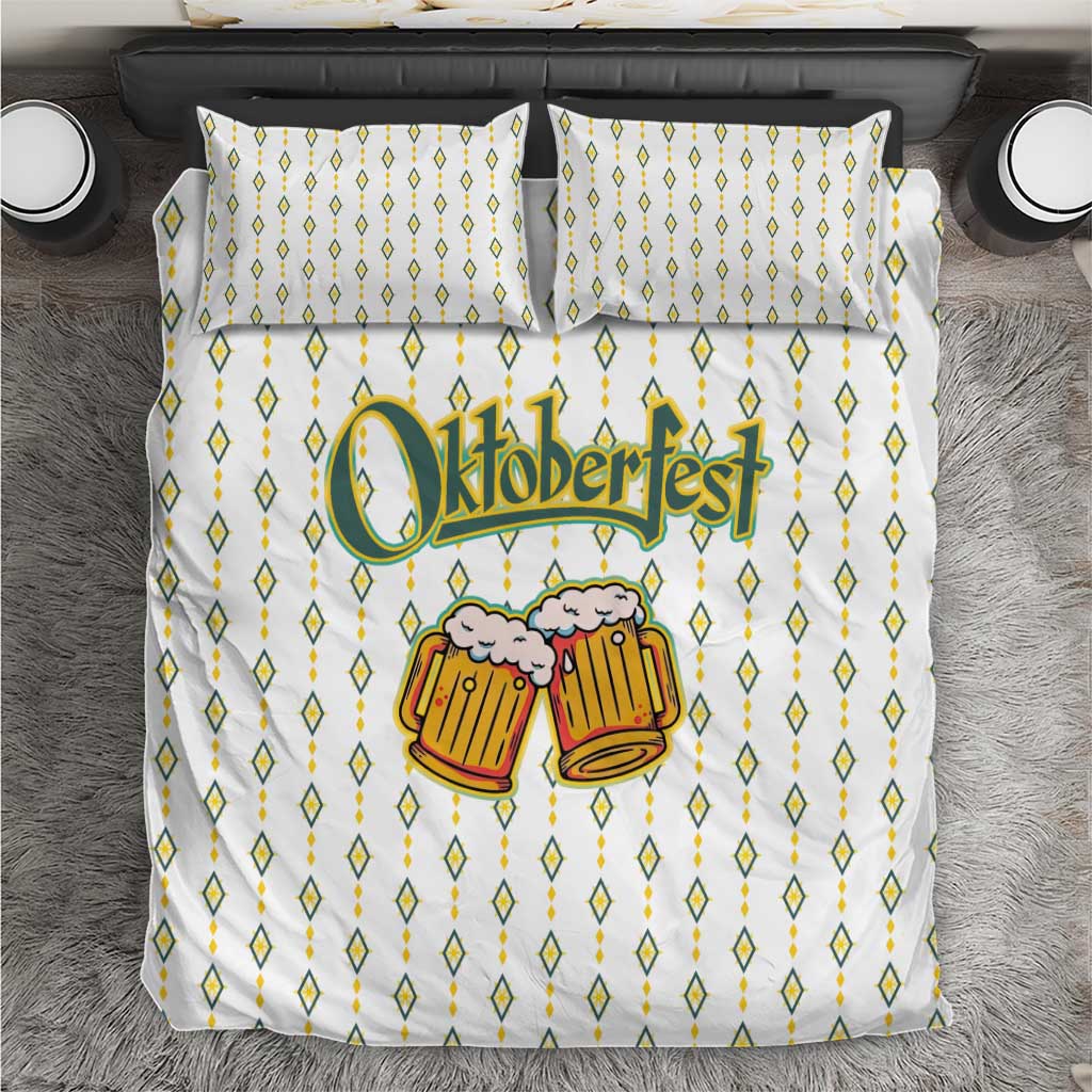 Oktoberfest Bedding Set with Oktoberfest Beer Mug Illustration White Diamond - Wonder Print Shop