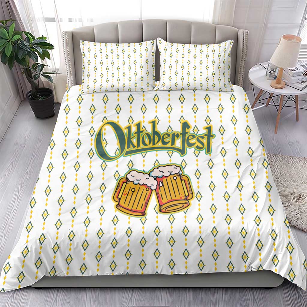 Oktoberfest Bedding Set with Oktoberfest Beer Mug Illustration White Diamond - Wonder Print Shop