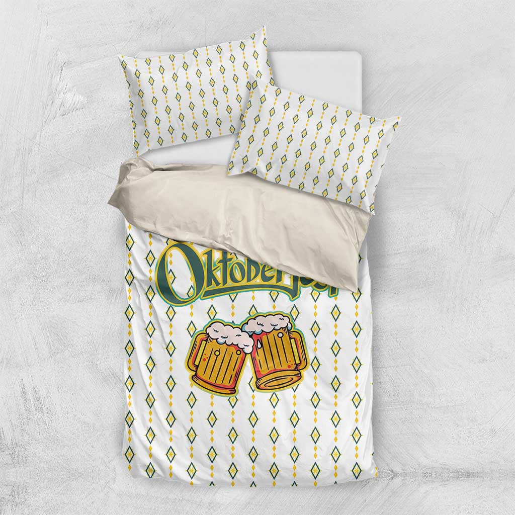 Oktoberfest Bedding Set with Oktoberfest Beer Mug Illustration White Diamond - Wonder Print Shop