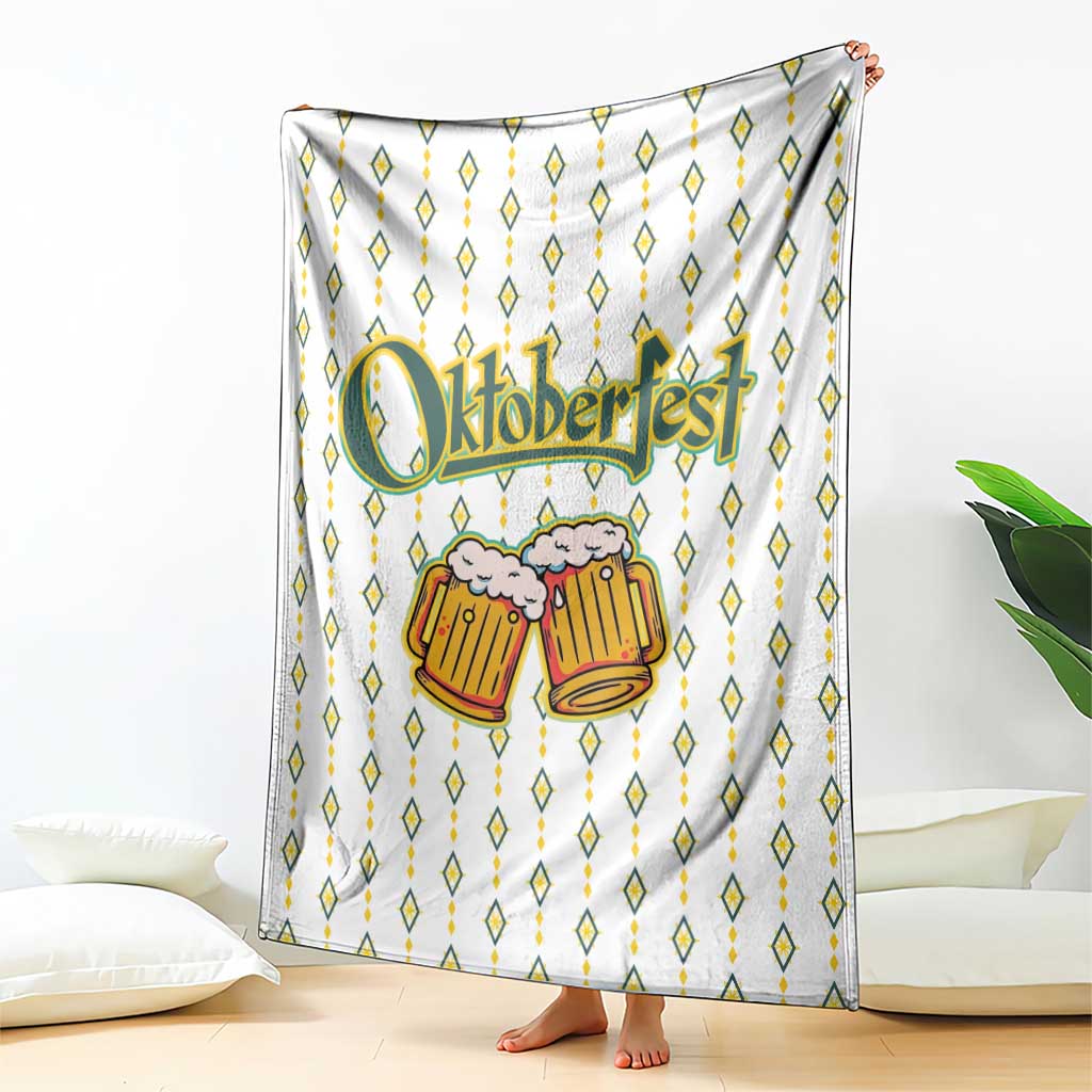 Oktoberfest Blanket with Oktoberfest Beer Mug Illustration White Diamond - Wonder Print Shop