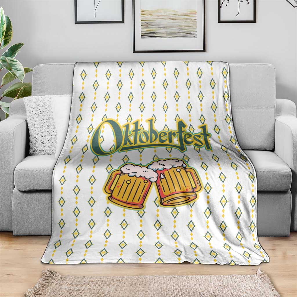 Oktoberfest Blanket with Oktoberfest Beer Mug Illustration White Diamond - Wonder Print Shop