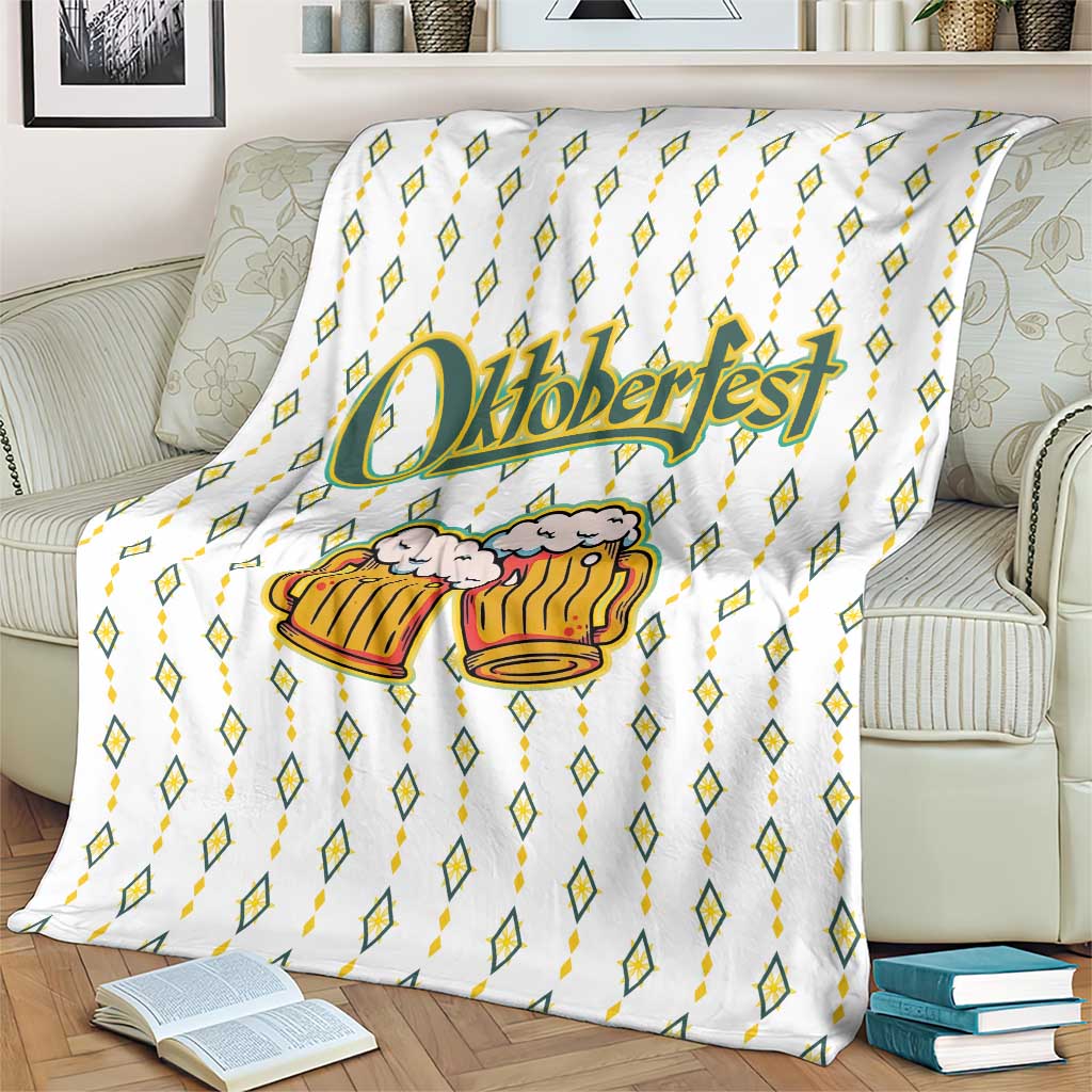 Oktoberfest Blanket with Oktoberfest Beer Mug Illustration White Diamond - Wonder Print Shop