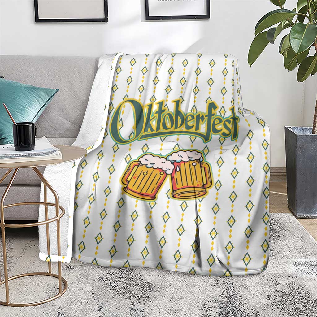 Oktoberfest Blanket with Oktoberfest Beer Mug Illustration White Diamond - Wonder Print Shop