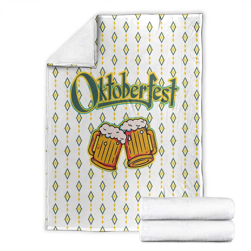 Oktoberfest Blanket with Oktoberfest Beer Mug Illustration White Diamond - Wonder Print Shop
