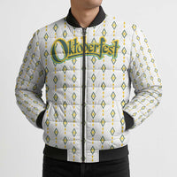 Oktoberfest Bomber Puffer Jacket with Oktoberfest Beer Mug Illustration White Diamond - Wonder Print Shop