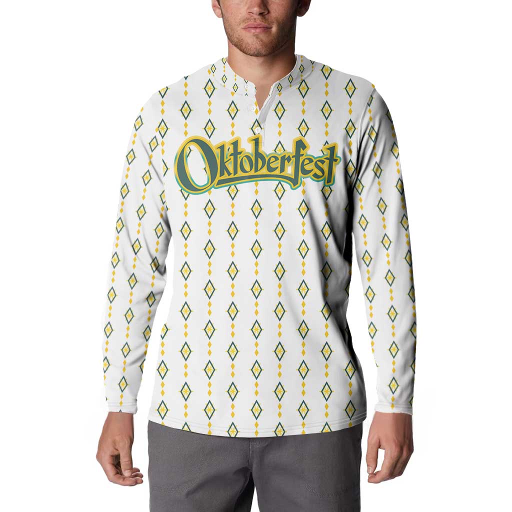 Oktoberfest Button Sweatshirt with Oktoberfest Beer Mug Illustration White Diamond - Wonder Print Shop