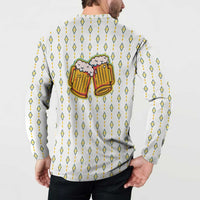 Oktoberfest Button Sweatshirt with Oktoberfest Beer Mug Illustration White Diamond - Wonder Print Shop