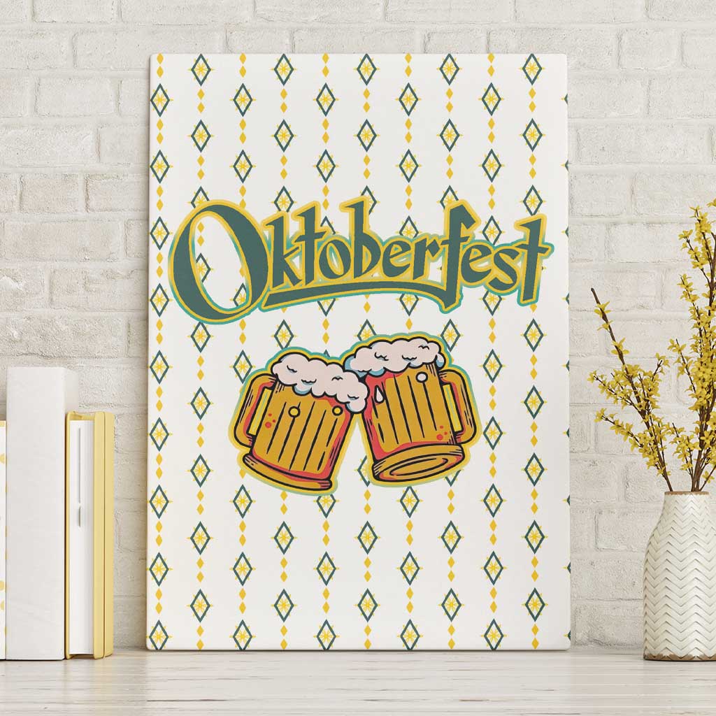 Oktoberfest Canvas Wall Art with Oktoberfest Beer Mug Illustration White Diamond - Wonder Print Shop