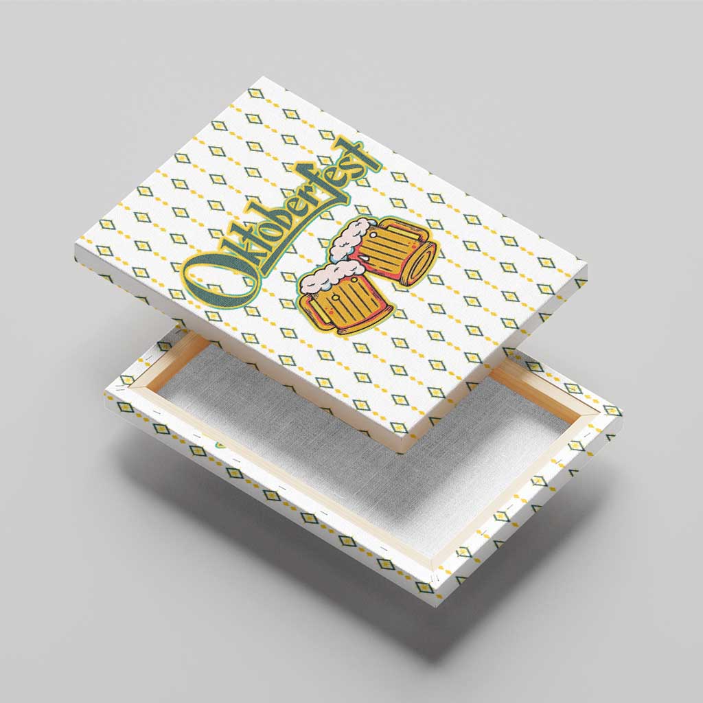 Oktoberfest Canvas Wall Art with Oktoberfest Beer Mug Illustration White Diamond - Wonder Print Shop