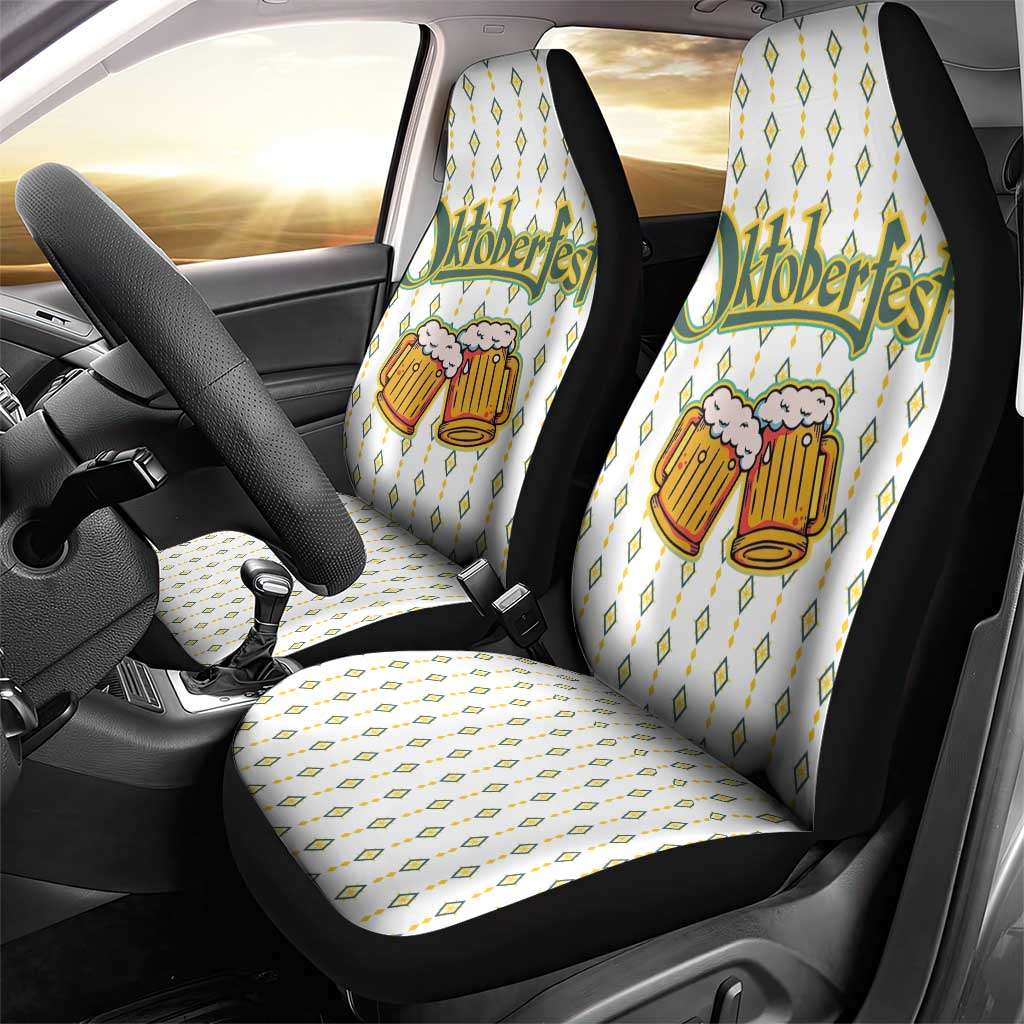 Oktoberfest Car Seat Cover with Oktoberfest Beer Mug Illustration White Diamond - Wonder Print Shop