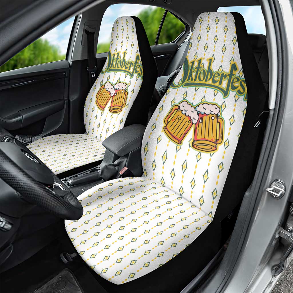 Oktoberfest Car Seat Cover with Oktoberfest Beer Mug Illustration White Diamond - Wonder Print Shop
