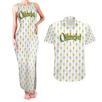 Oktoberfest Couples Matching Tank Maxi Dress and Hawaiian Shirt with Oktoberfest Beer Mug Illustration White Diamond - Wonder Print Shop