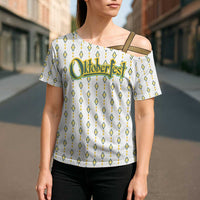 Oktoberfest Cross Shoulder Shirt with Oktoberfest Beer Mug Illustration White Diamond - Wonder Print Shop