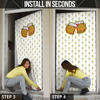 Oktoberfest Door Cover with Oktoberfest Beer Mug Illustration White Diamond - Wonder Print Shop
