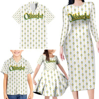 Oktoberfest Family Matching Long Sleeve Bodycon Dress and Hawaiian Shirt with Oktoberfest Beer Mug Illustration White Diamond - Wonder Print Shop