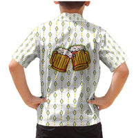 Oktoberfest Family Matching Mermaid Dress and Hawaiian Shirt with Oktoberfest Beer Mug Illustration White Diamond - Wonder Print Shop