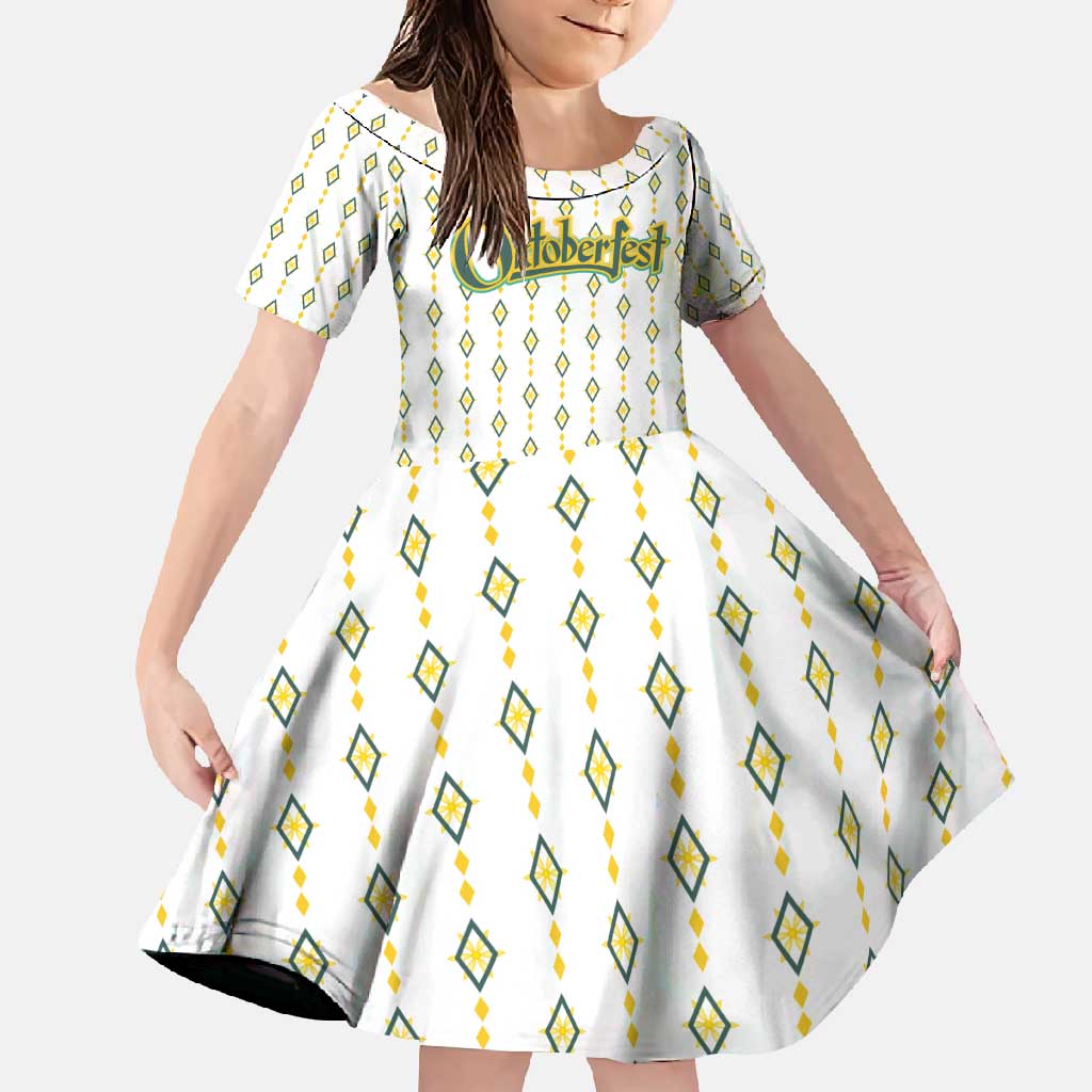 Oktoberfest Family Matching Mermaid Dress and Hawaiian Shirt with Oktoberfest Beer Mug Illustration White Diamond - Wonder Print Shop