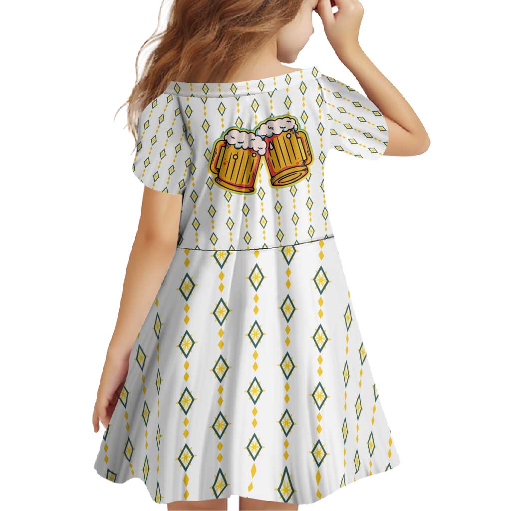 Oktoberfest Family Matching Mermaid Dress and Hawaiian Shirt with Oktoberfest Beer Mug Illustration White Diamond - Wonder Print Shop