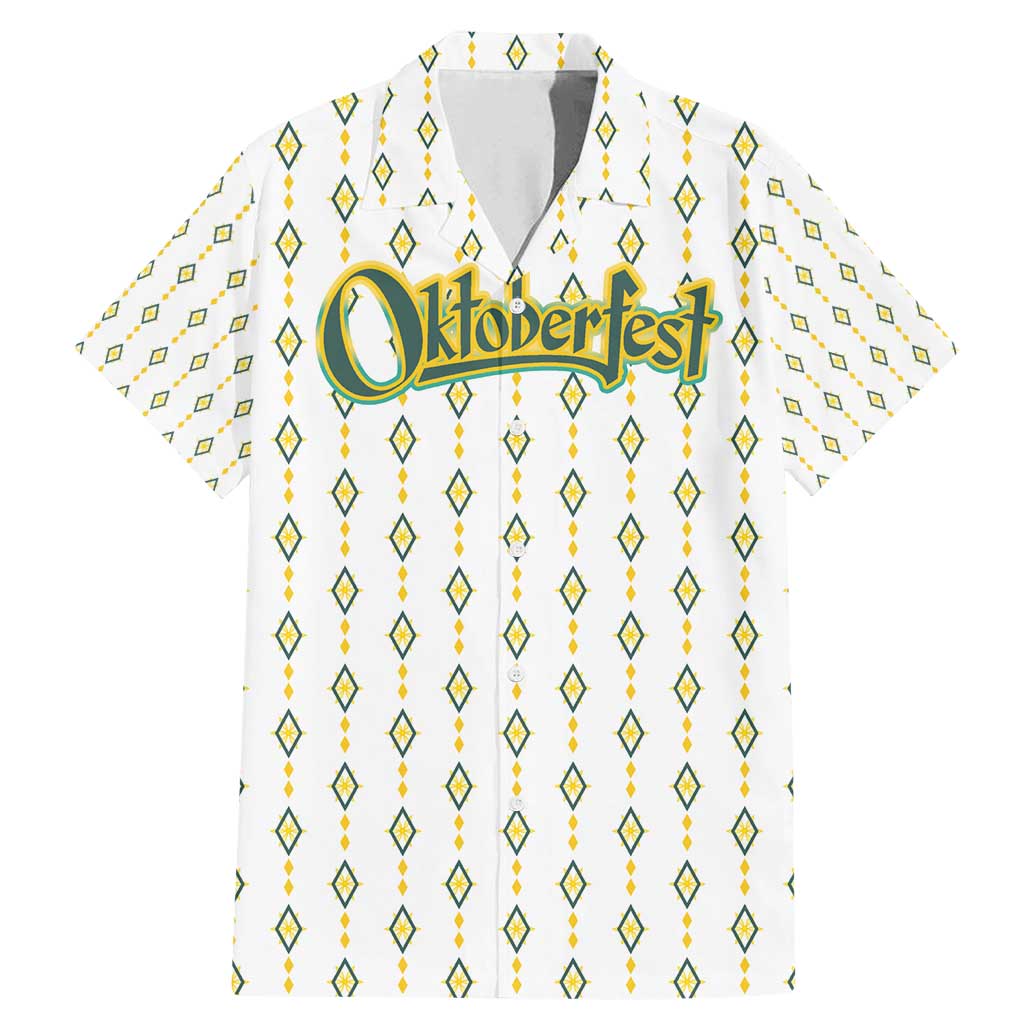 Oktoberfest Family Matching Mermaid Dress and Hawaiian Shirt with Oktoberfest Beer Mug Illustration White Diamond - Wonder Print Shop