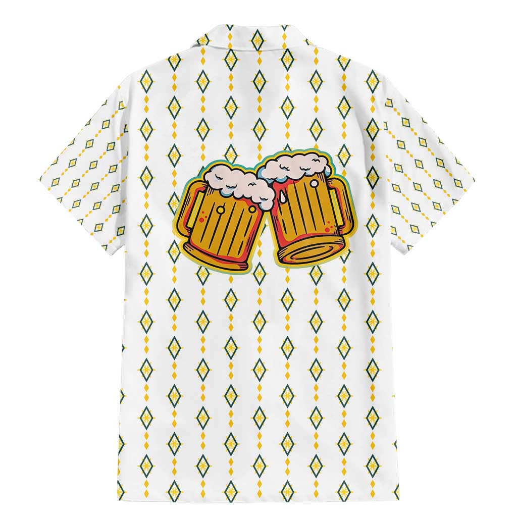 Oktoberfest Family Matching Mermaid Dress and Hawaiian Shirt with Oktoberfest Beer Mug Illustration White Diamond - Wonder Print Shop