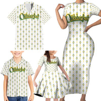 Oktoberfest Family Matching Short Sleeve Bodycon Dress and Hawaiian Shirt with Oktoberfest Beer Mug Illustration White Diamond - Wonder Print Shop