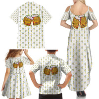 Oktoberfest Family Matching Summer Maxi Dress and Hawaiian Shirt with Oktoberfest Beer Mug Illustration White Diamond - Wonder Print Shop