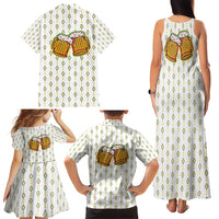 Oktoberfest Family Matching Tank Maxi Dress and Hawaiian Shirt with Oktoberfest Beer Mug Illustration White Diamond - Wonder Print Shop