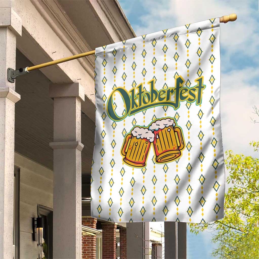 Oktoberfest Garden Flag with Oktoberfest Beer Mug Illustration White Diamond - Wonder Print Shop