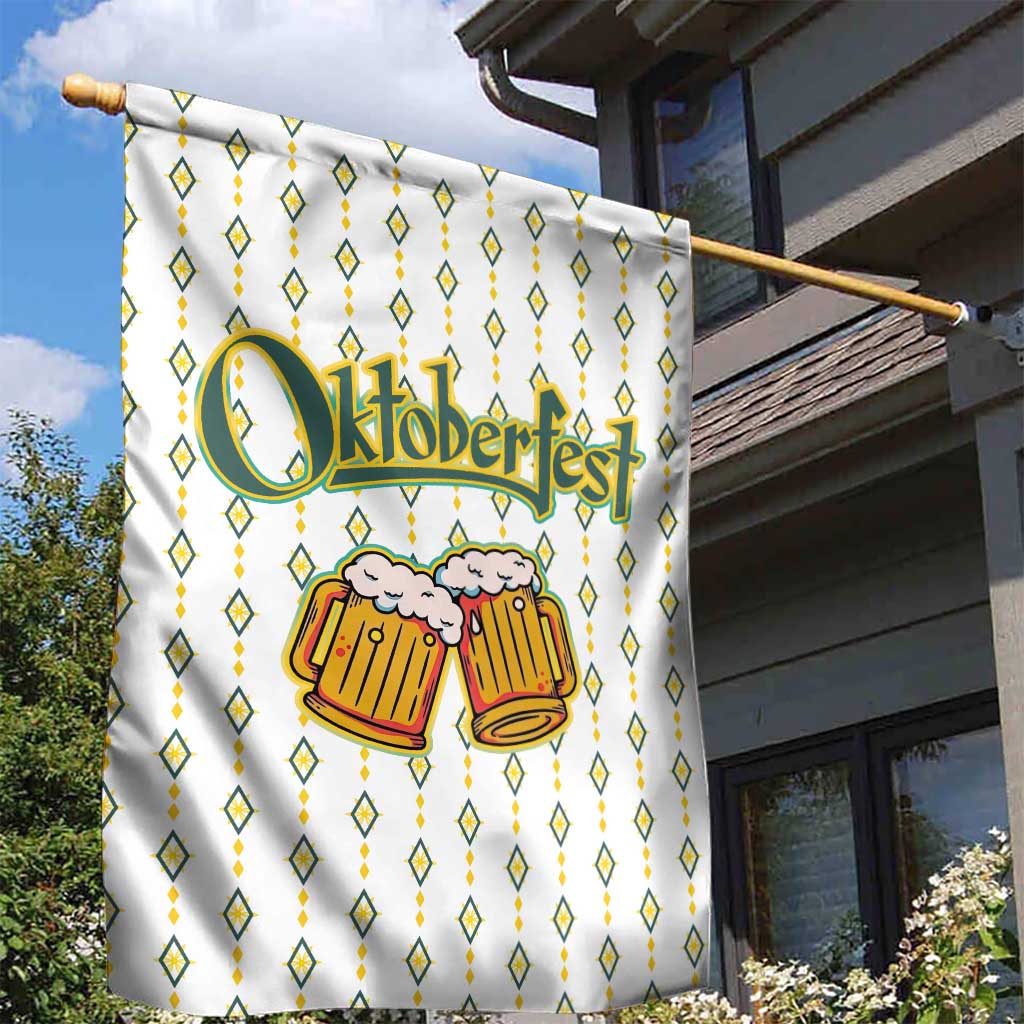 Oktoberfest Garden Flag with Oktoberfest Beer Mug Illustration White Diamond - Wonder Print Shop