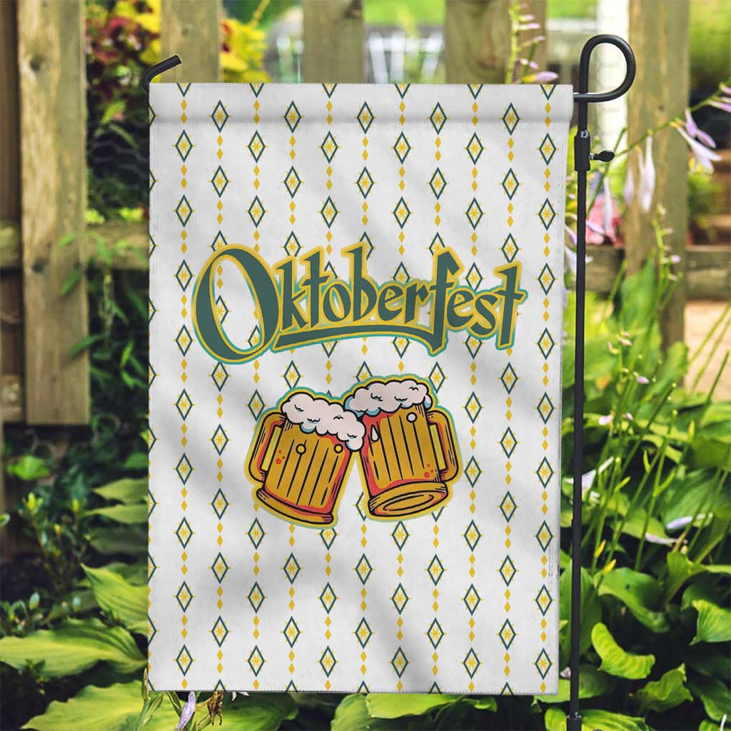 Oktoberfest Garden Flag with Oktoberfest Beer Mug Illustration White Diamond - Wonder Print Shop