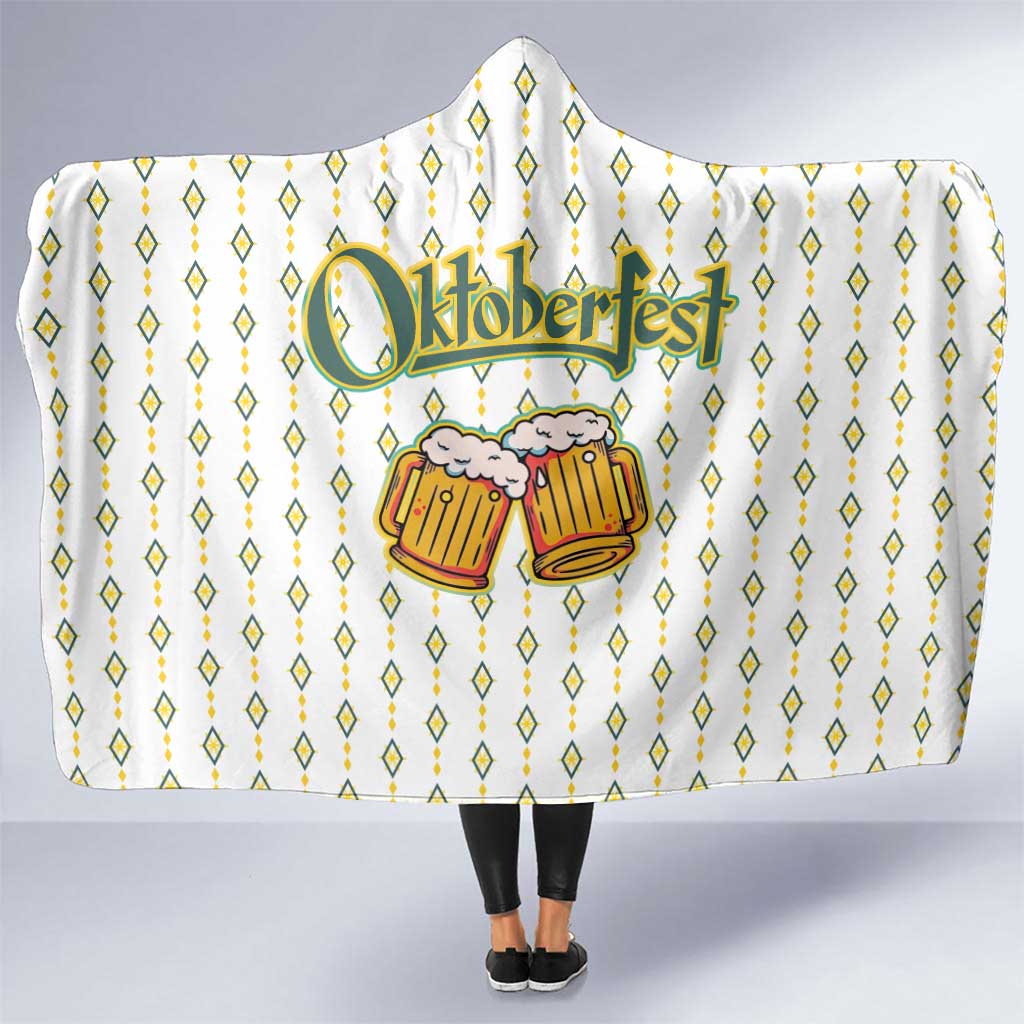 Oktoberfest Hooded Blanket with Oktoberfest Beer Mug Illustration White Diamond - Wonder Print Shop